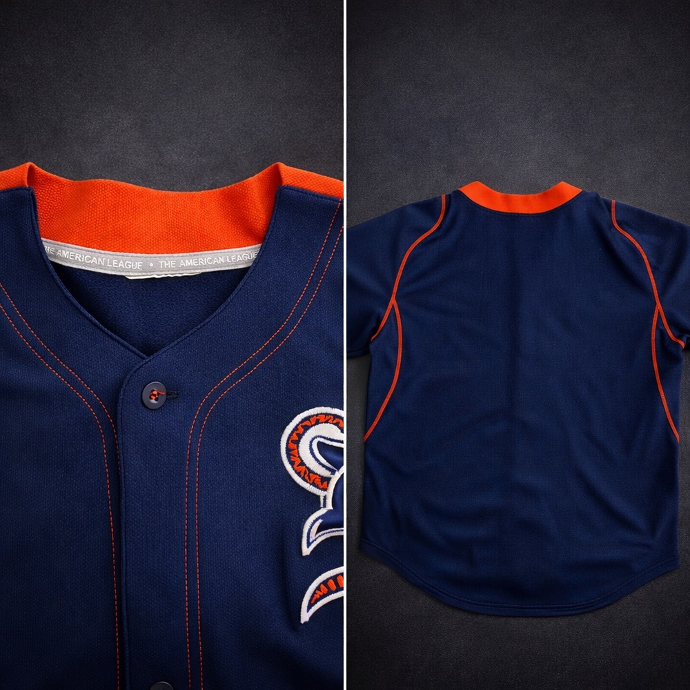 Nike Team Detroit Tigers MLB Authentically Engineered Jersey Navy Orange - Picture 4 of 6